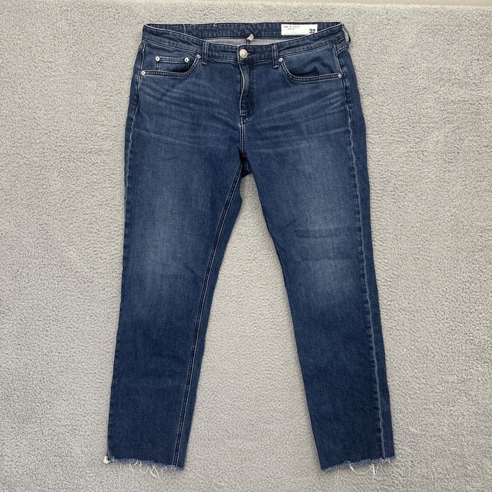 Rag & Bone Dre Low Rise Slim Boyfriend Jeans Ankle Stretch Women's 32 x 30